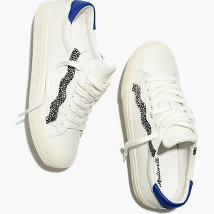 Madewell Sidewalk Low-Top Sneakers Leather and Calf Hair Wave Edition Size 9.5